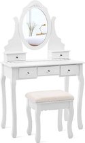 Maison Home kaptafel makeup tafel met krukje – wit