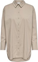 Jacqueline de Yong Blouse Jdymio L/s Long Shirt Wvn Noos 15233486 Simply Taupe Dames Maat - W34