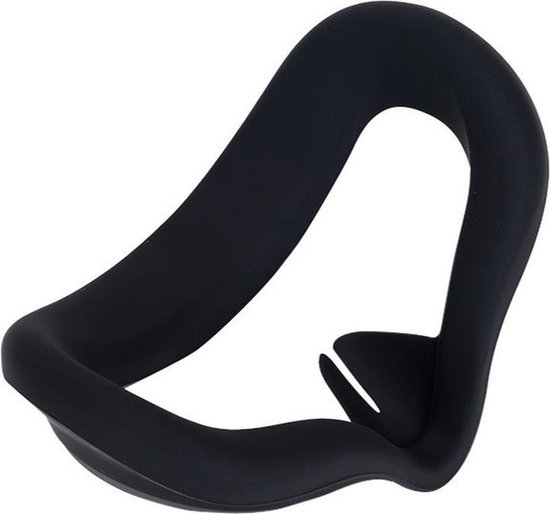 Zwart siliconen VR-masker, zacht en comfortabel om te dragen.