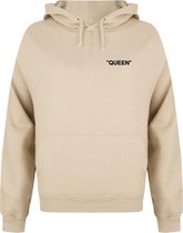 KING & QUEEN QUOTE couple hoodies beige (QUEEN - maat XS) | Matching hoodies | Koppel hoodies