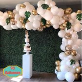 Baloba® BallonnenBoog Goud Wit - Versiering met Papieren Confetti Ballonnen - Verjaardag Bruiloft Versiering - 90 Helium Ballonnen