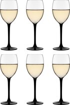 Libbey Contro Wijnglas – 250 ml / 25 cl - 6 Stuks - Zwarte voetje - Vaatwasserbestendig - Hoge kwaliteit