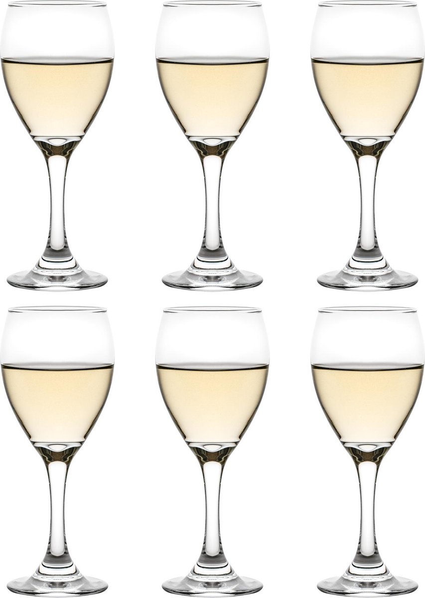 Libbey Wijnglazen Witte Wijn Teardrop - 251 ml / 25,1 cl - 6 Stuks - Vaatwasserbestendig - Tijdloos - Sterke kwaliteit