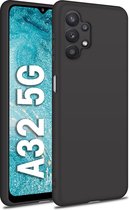 Samsung Galaxy A32 (5G) Hoesje - zwart matte siliconen case - A32 (5G) back cover matte coating - EPICMOBILE
