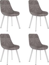 Eetkamerstoelen 4 stuks kunstleer grijs