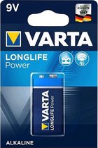 Varta Household Longlife Power 9V Blok Batterij 4922 6LR61 (los) Alkaline Batterij 4008496573493