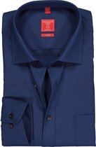 Redmond regular fit overhemd - marine blauw - Strijkvriendelijk - Boordmaat: 41/42