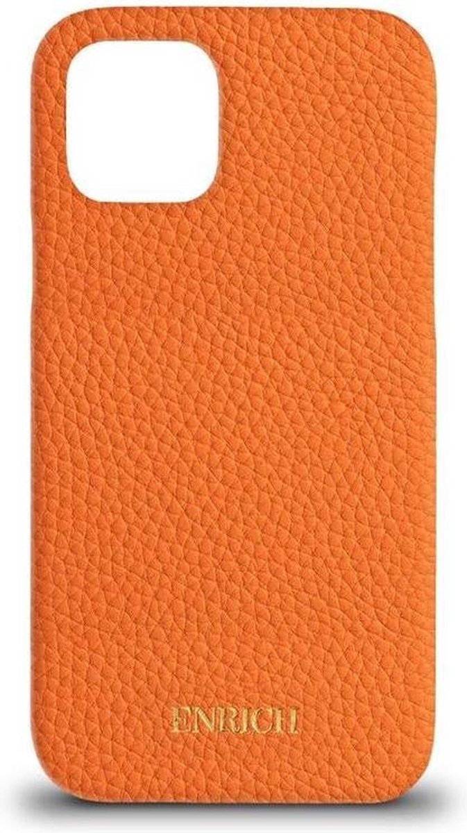 iPhone 12 Pro hoesje Orange Juicy - Oranje Leer - Telefoonhoesje - Phone case