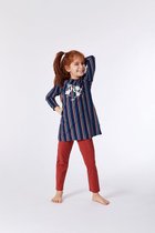 Woody pyjama meisjes/dames - multicolor gestreept - highlander koe - kip - 212-1-BLB-S/901 - maat 128