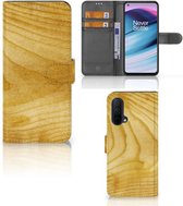 GSM Hoesje OnePlus Nord CE 5G Wallet Book Case Licht Hout