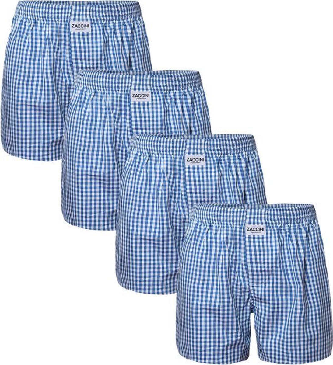 Zaccini 4-pack woven boxershorts - lichtblauw