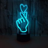 Tafellamp Slaapkamer Home Decoratie Finger Heart RGB LAMP RGB LAMP The Hand Hearth Shaped Figure