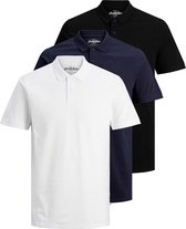 Jack & Jones Poloshirt - Mannen - Wit - Donker blauw - Zwart