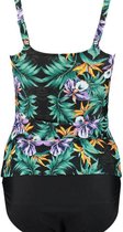 Bomain tankini zwart gebloemd 42