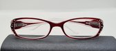 Dames leesbril +1.0 / Leesbril op sterkte +1,0 / lila paars / Boshi 8852 / Leuke trendy dames montuur met brilkoker en microvezeldoekjes