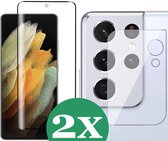 Samsung S21 Ultra Screenprotector - Samsung Galaxy S21 Ultra Screen Protector en Samsung S21 Ultra Screenprotector Camera - 2 Stuks
