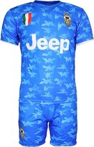 Juventus Replica Matthijs de Ligt 3e Tenue Camouflage Voetbal T-Shirt + Broek Set Blauw - Maat 128