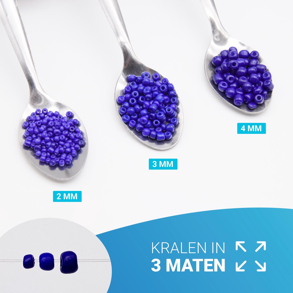 BeautyBeads BB107-2mm – Knutselen en Sieraden Maken – Knutsel Sieradenpakket met 24000 Glaskralen – Uitgebreide 24-Kleurige Glaszaad Hobbypakket – 2mm Kralen — afbeelding 2