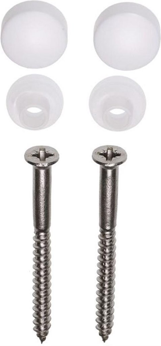 Asf Potschr Set 70Mm Pz2 Rvs 2St+Kap Wit