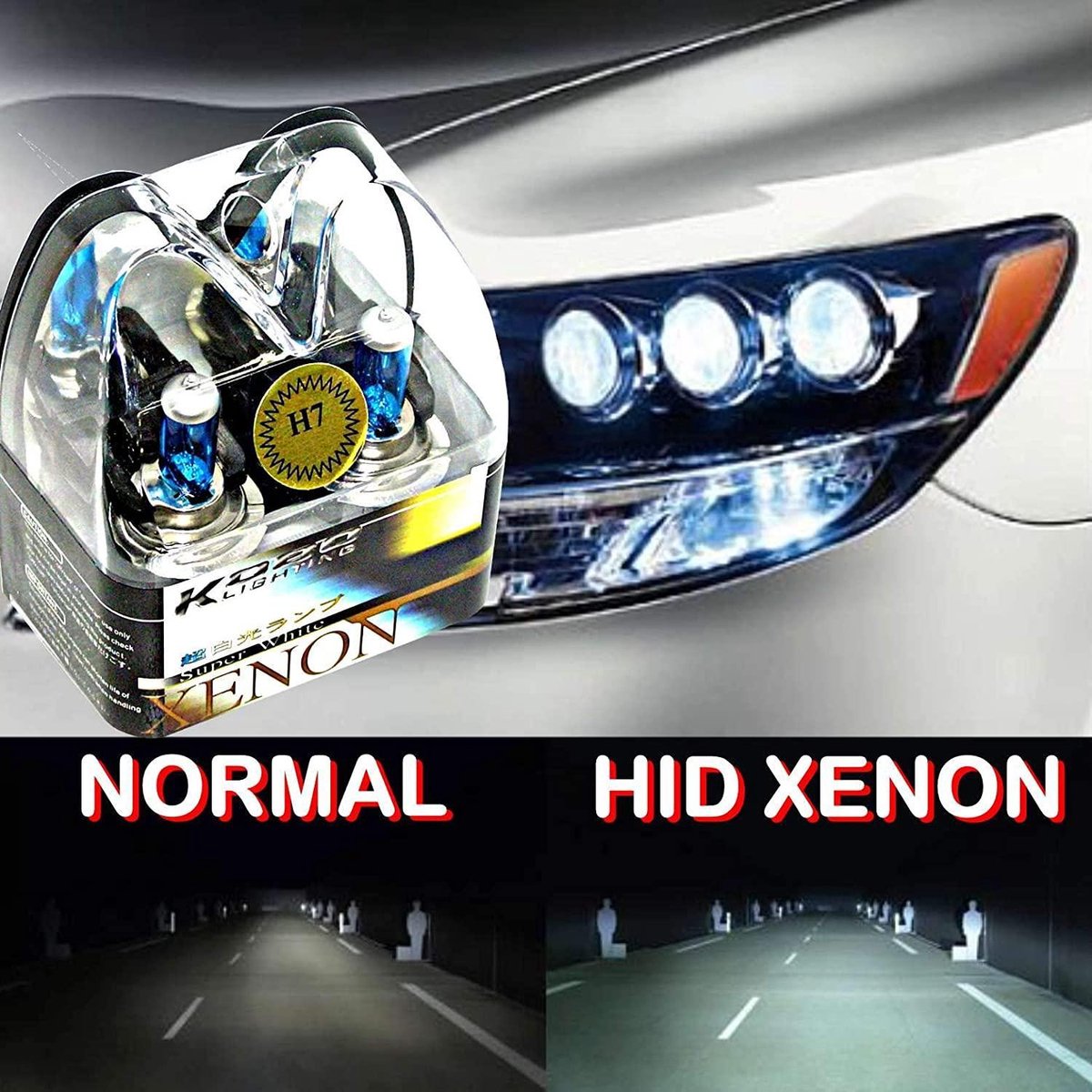 Carguard - Ampoules de voiture H7 Halogène - Look Xenon - 100W 12V - Longue  durée de