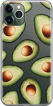 iPhone 11 Pro Hoesje - Siliconen Hoesje - Transparant - Flexibel - Shockproof - Met Voedselprint - Avocado