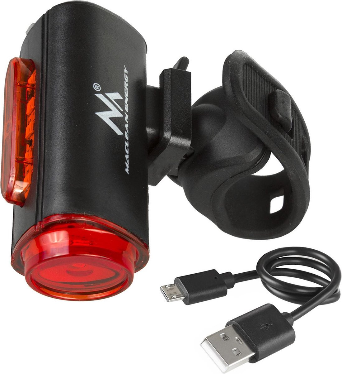 Maclean LED fietslamp, ingebouwde accu, achterzijde met omlijning, Li-Poly 3.7V 700mAh