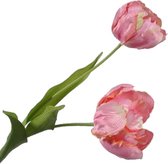 Silk-ka Kunstbloem-Zijden Bloem-Tulp Steel Zijde Roze 59 cm Voordeelaanbod per 2 stuks