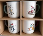 Siaki, Geschenkdoos met 4 New Bone porselein kerst mok, kop, beker, 200 ml