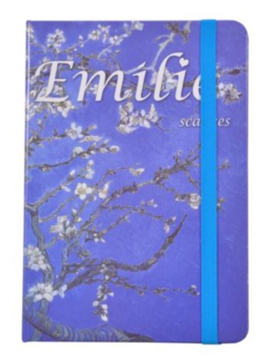 Emilie Scarves Notitieboek (A5) Van Gogh - Amandelbloesem - Blauw