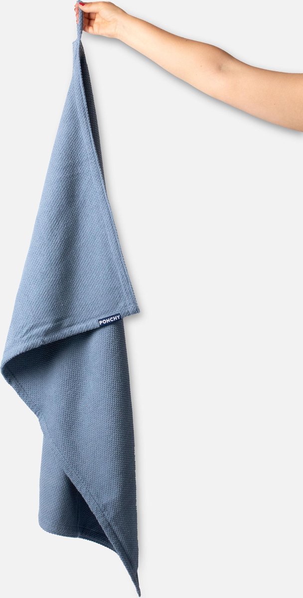 Ponchy - Azul Oceano - Handdoek - Middel - Badhanddoek 100x140xm