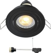 LED inbouwspot Coblux - zwart - inbouwspots / downlights / plafondspots - 4W / rond / dimbaar / kantelbaar / 230V / IP20 / warmwit