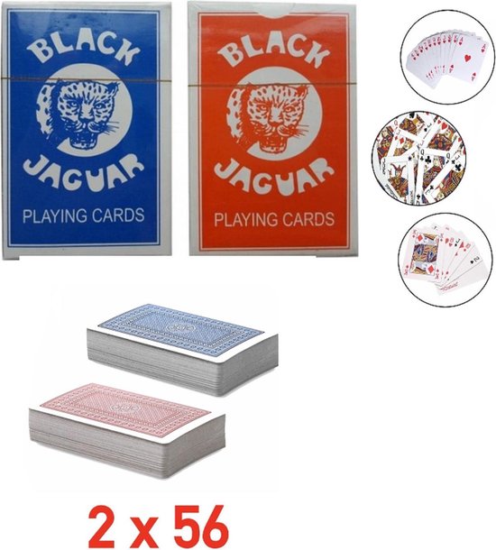 Afbeelding van het spel 2 x 56 Luxe Speelkaarten - Spelkaarten - Poker Kaarten - 2 STUKS - Kaartspel