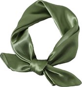 Bandana / Mouchoir Satin Vert Olive | Polyester - Aspect satiné  | 60 x 60 cm | Mode Favorite