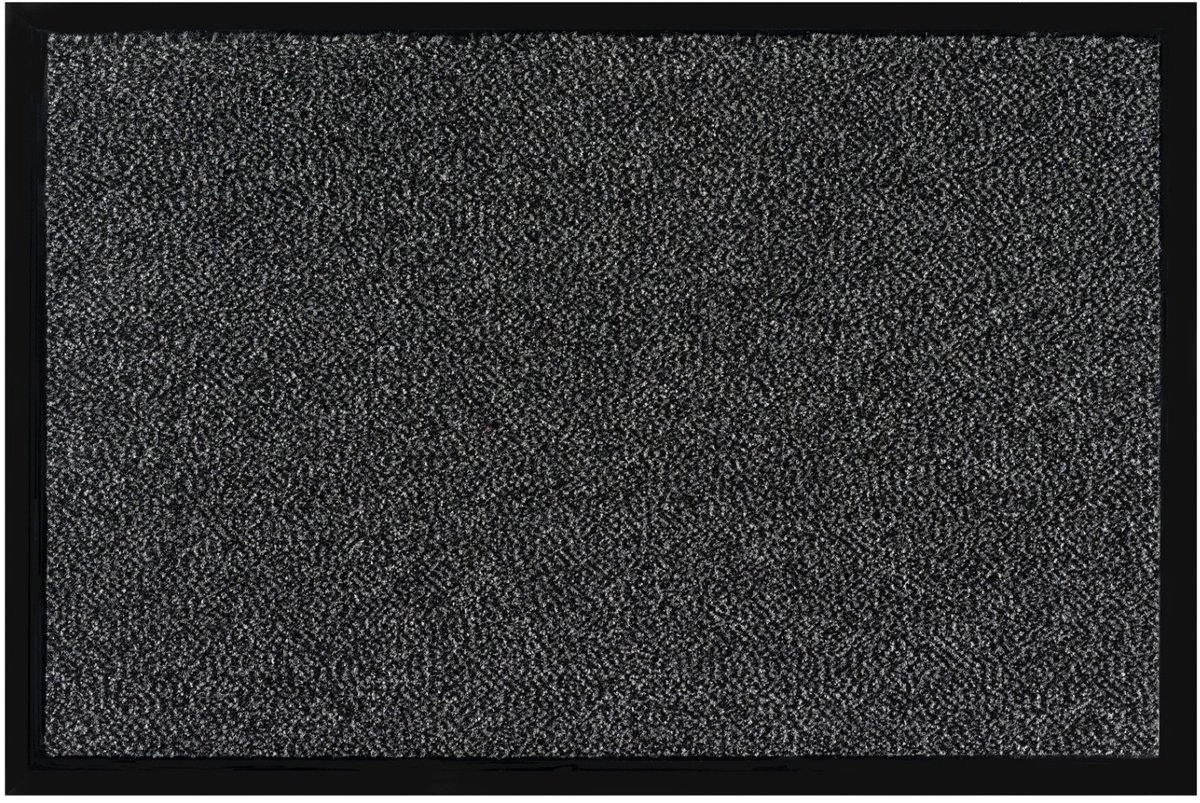 MD Entree - Deurmat - Shannon - Antraciet - Vloerkleed - Met antislip - Wasbaar- Vocht absorberend - Hoge dichtheid 600gr/m2 - 60 x 90 cm
