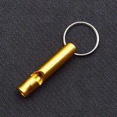 Mini Whistle - Multifunctional Fluitje met Sleutelhanger voor Camping, Wandelen en Outdoor Sport - Goud