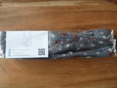 Bandeau haarband met ijzerdraad voor volwassenen: grijs met kleine bloemetjes (012)