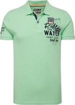 Camp David ® piqué polo met waseffect en artwork, kiwi