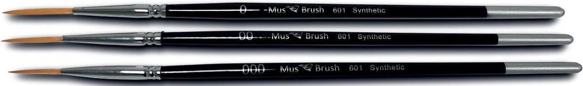 MusBrush 601 serie Sleper - set 3 stuks - Scriptliner - schilderpenselen