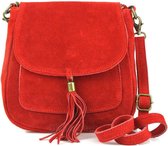 DIVA BAGS | Suède Schoudertas 'IANIRA' | 20x19 cm | RED