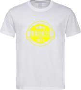 Wit T-Shirt met “ Legend sinds 1971 “ print Geel  Size XL
