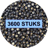 Fako Bijoux® - Hartjes Perles Bulk - Acryl - 7mm - Fabrication de Bijoux - 3600 Pièces - Zwart/ Or