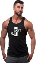 Zwarte Tanktop met “ Don't Quit / Do It “ print Wit  Size M