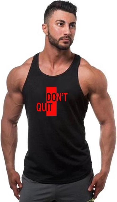 Zwarte Tanktop met “ Don't Quit / Do It “ print Rood  Size XL