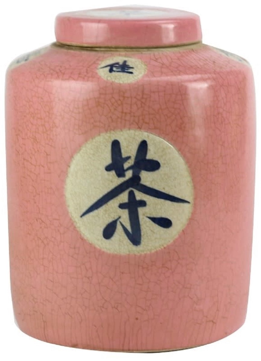 Fine Asianliving Chinese Gemberpot Roze Thee Handgeschilderd L12xH28cm