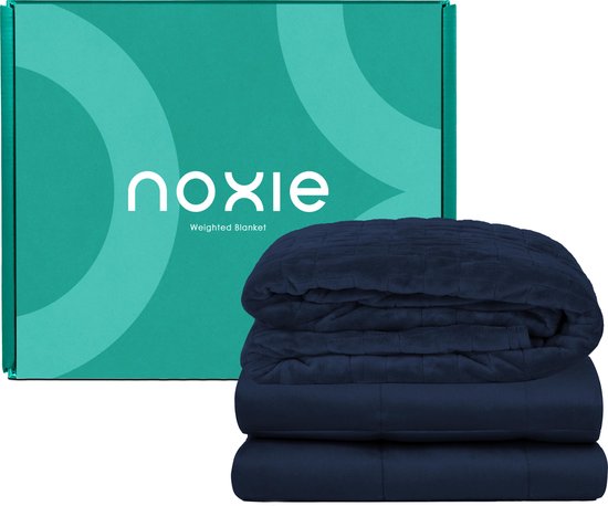 Noxie Premium Verzwaringsdeken 8 KG & Supersoft Hoes Bundel - Weighted Blanket - 150x200 cm - Blauw