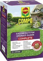 COMPO Gazonmeststof Complete - indirecte werking tegen onkruid en mos - voor een gazon met veel weerstand - doos 4 kg (100 m²)