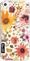 Casetastic Apple iPhone 5 / iPhone 5S / iPhone SE Hoesje - Softcover Hoesje met Design - Flowers Gold Print