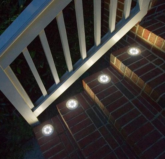 Vangue Traplampen op zonne-energie voor buiten, waterdichte lampen op