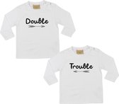 Longsleeve Double Trouble | MT 12-16 80-86 | T-shirt Lange Mouw Tweeling