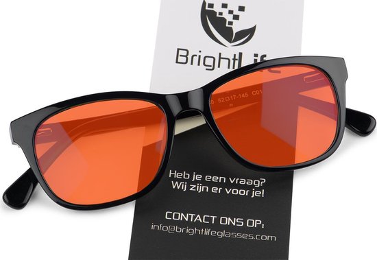 BrightLife Relax® Blauw licht bril - Computerbril - Blauw licht filter bril - Beeldschermbril - Blue light glasses - Compleet pakket - Beste keus voor 's avonds